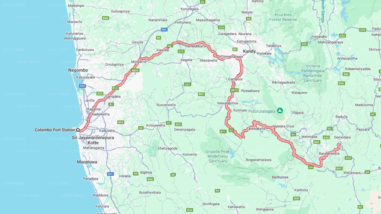 Przejazd pociągiem z Kolombo do Ella (pociąg nr: 1015 „Udarata Menike”)