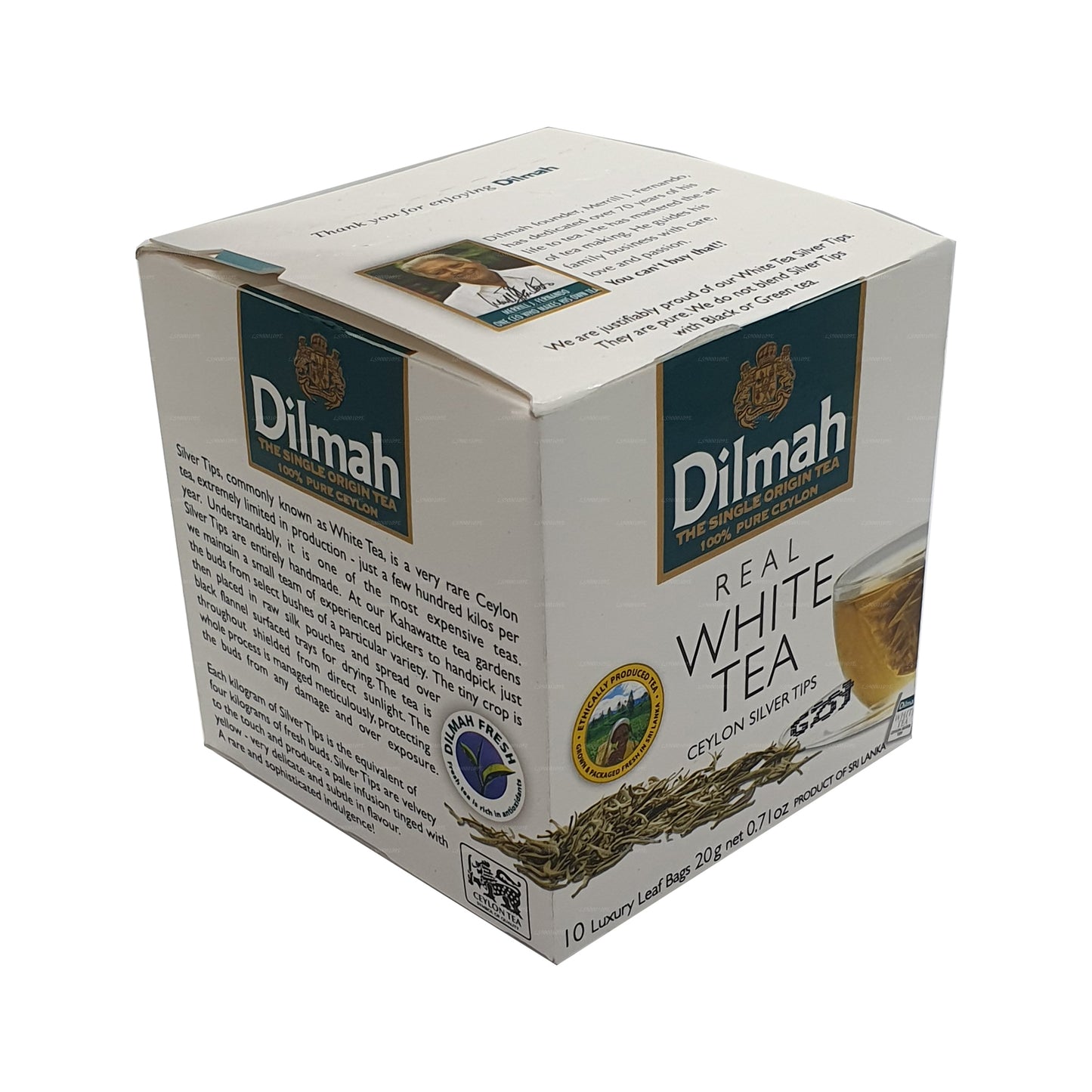 Dilmah Prawdziwa Biała Herbata Ceylon Silver Tips (20g) 10 torebek herbaty