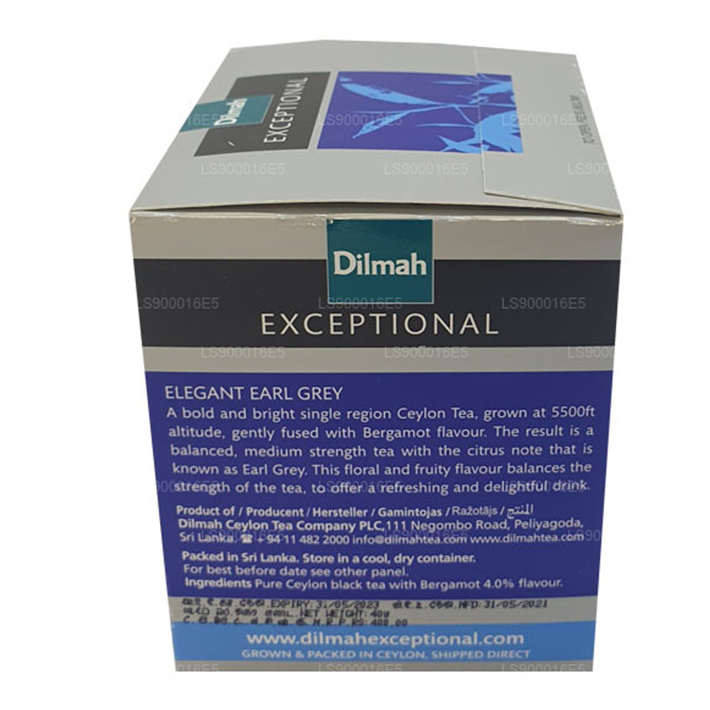 Dilmah Exceptional Elegant Earl Grey Prawdziwa herbata liściasta (40g) 20 torebek