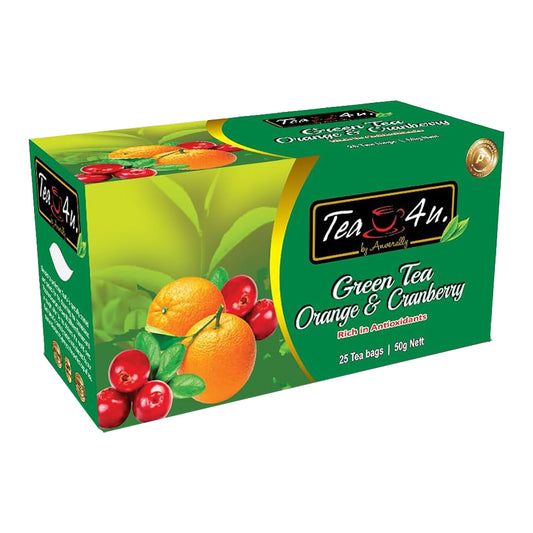 Tea4U Zielona herbata pomarańczowo-żurawinowa (50g) 25 torebek