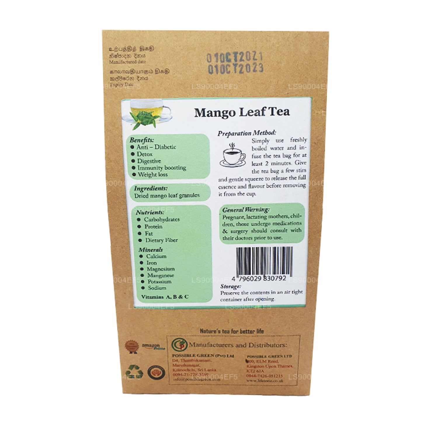 Lifetone Mango Herbata liściasta (40g)