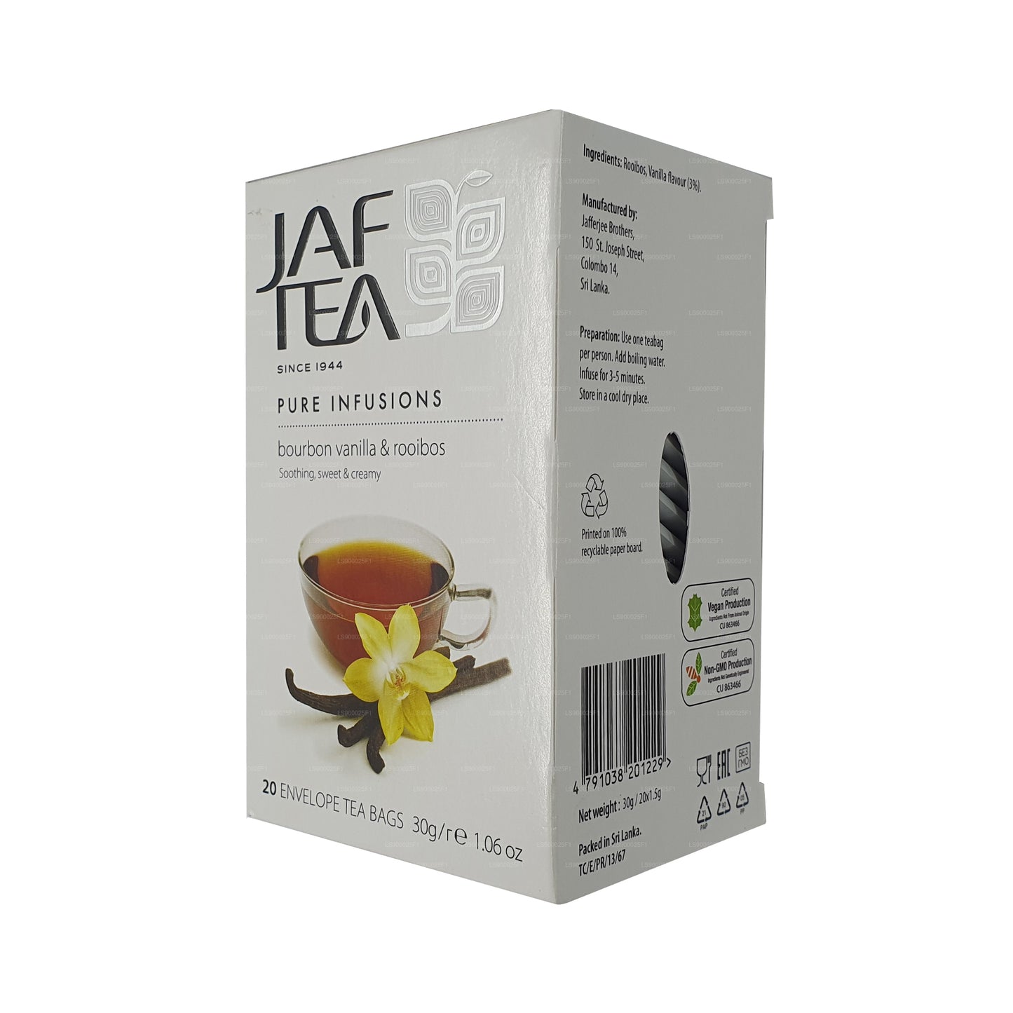 Jaf Tea Pure Infusions Collection Bourbon Vanilla Rooibos (30g) 20 torebek