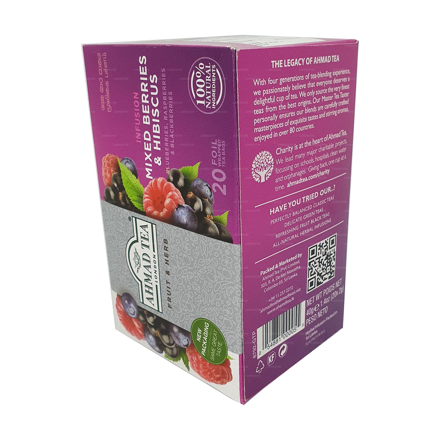 Ahmad Tea Mixed Berry & Hibiscus (40g) 20 Foil Tea Bags