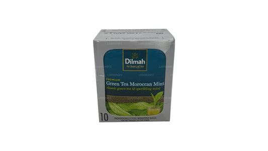 Dilmah Premium Marokańska Mięta Zielona Herbata (20g) Indywidualnie pakowana w folię 10 torebek herbaty