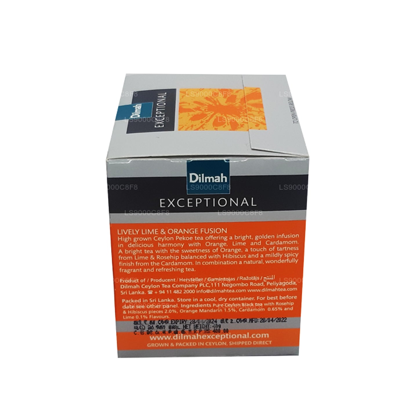 Dilmah Exceptional Lively Lively Lime and Orange Fusion Prawdziwa herbata liściasta (40g) 20 torebek