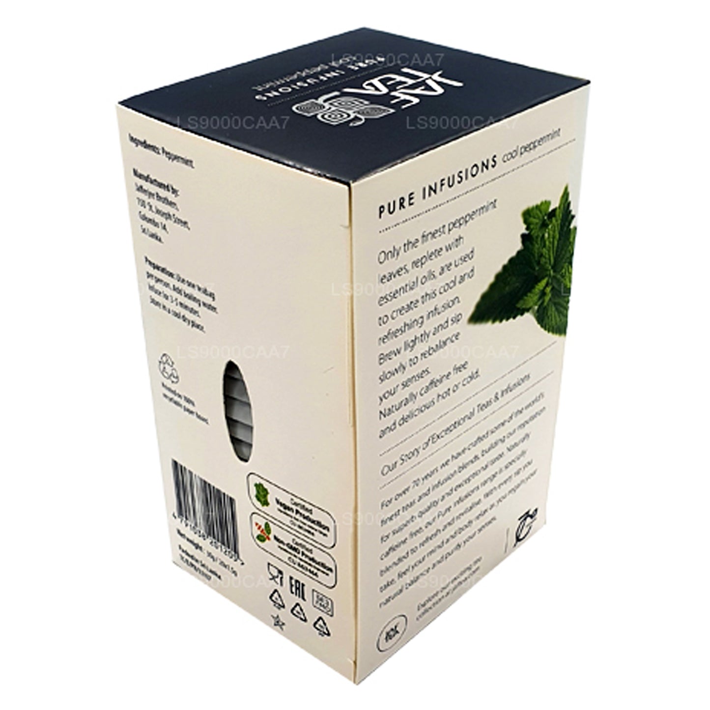 Jaf Tea Pure Infusions Collection Cool Peppermint Folia kopertowa Torebki na herbatę (30g)