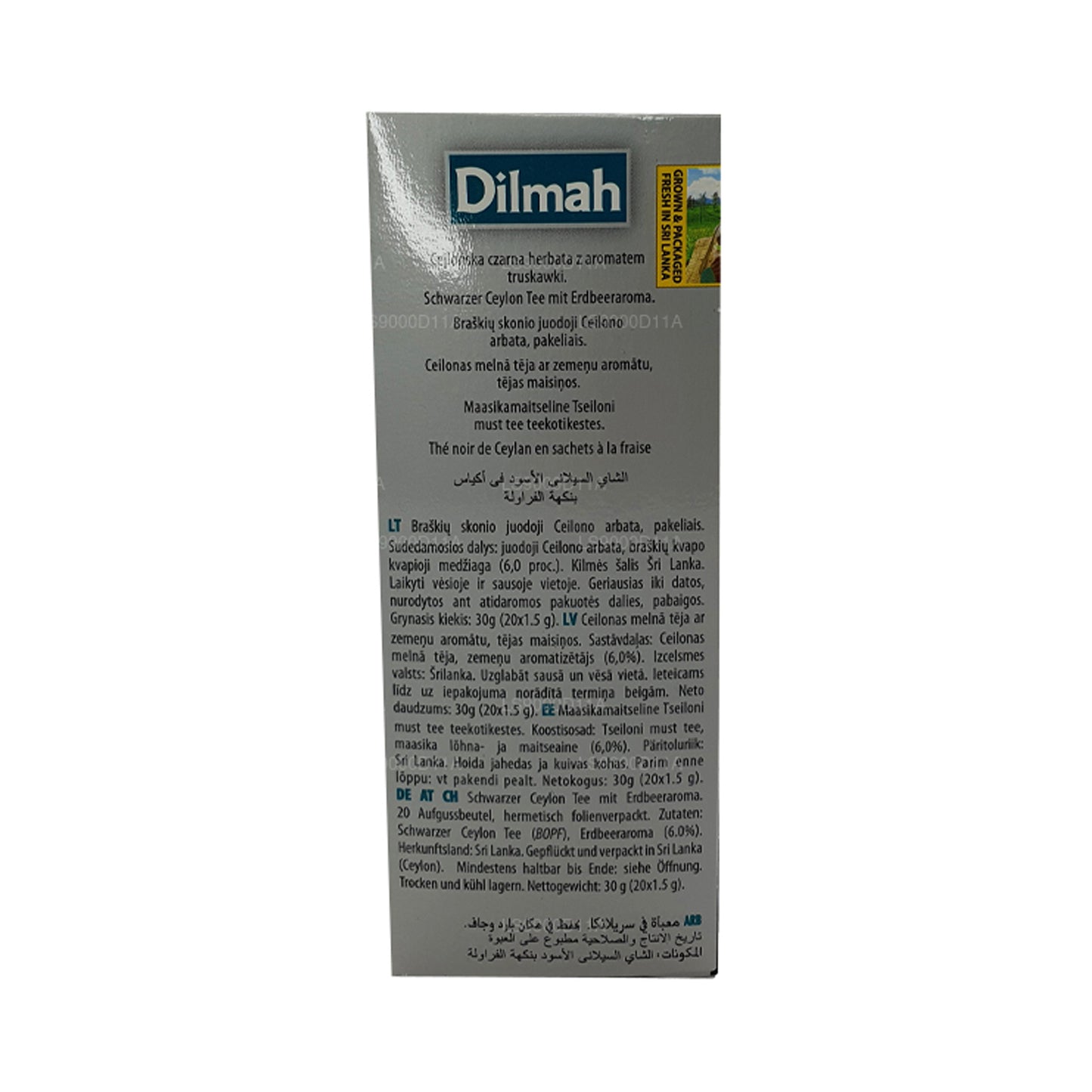 Dilmah Ceylon Herbata czarna o smaku truskawkowym (30g) 20 torebek