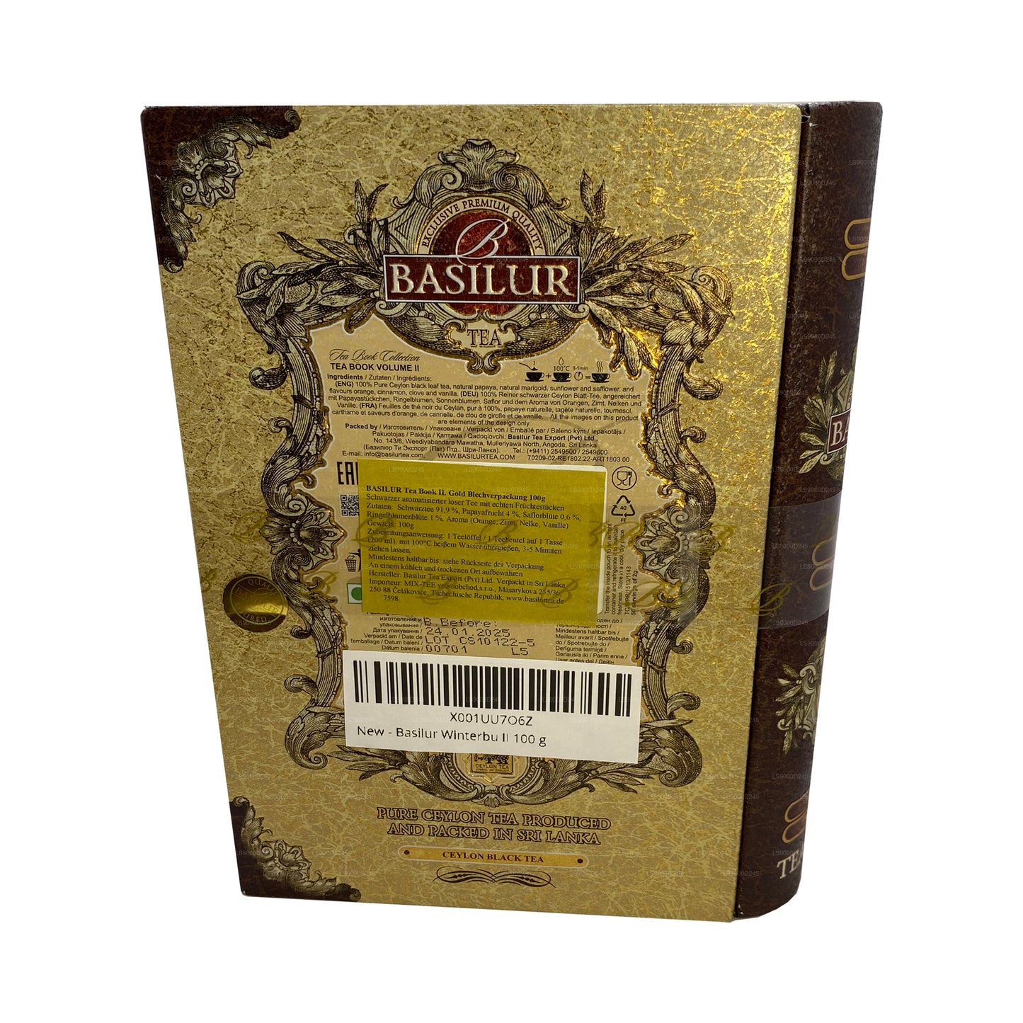 Książka Herbaty Basilur „Książka Herbaty Tom II - Złota” (100g) Caddy