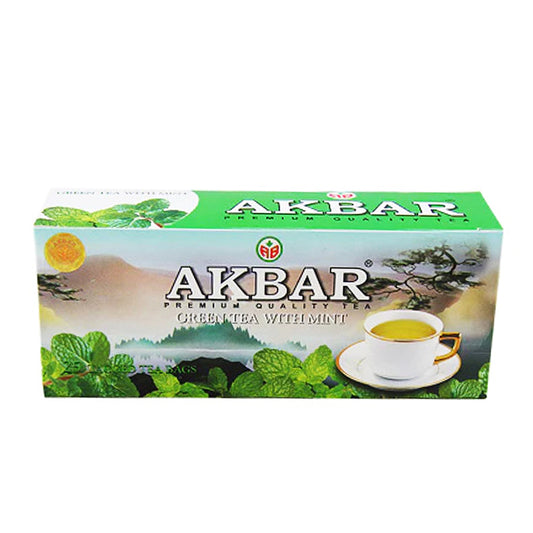 Akbar Zielona Herbata z Miętą (200g) 100 torebek