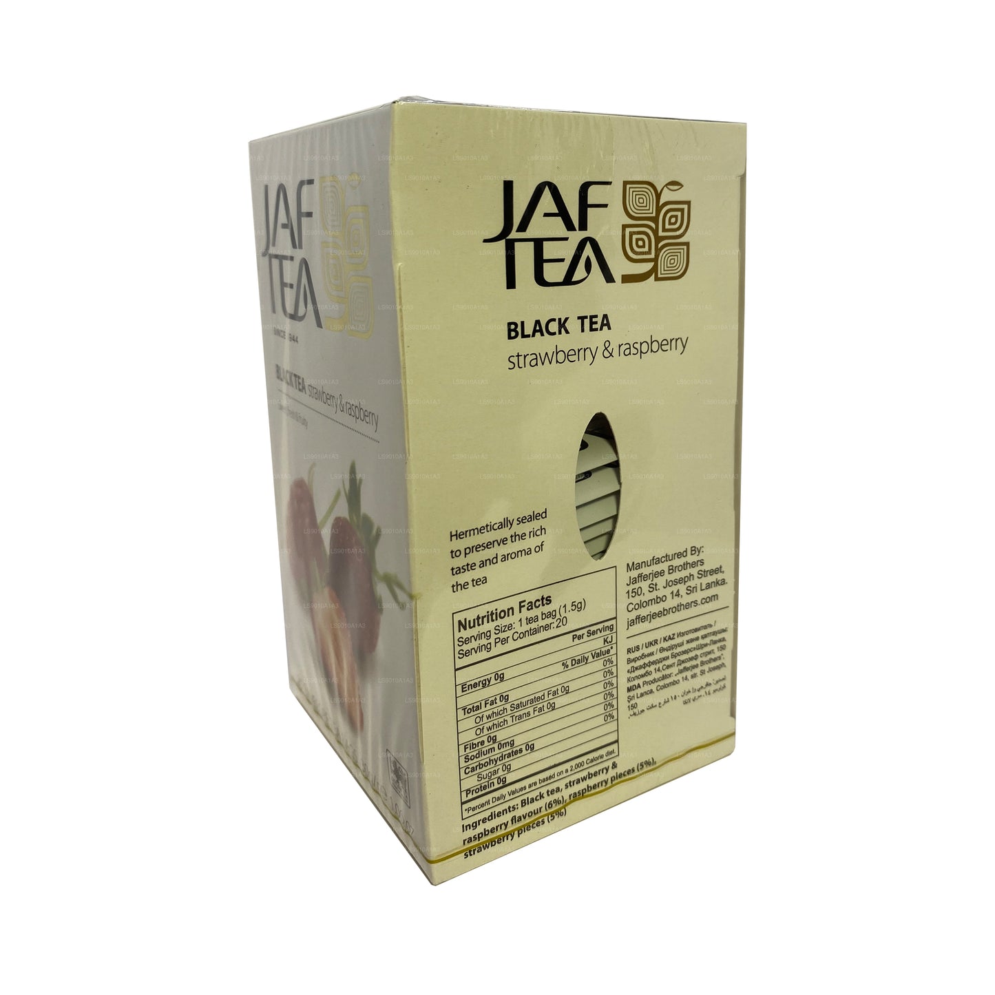 Jaf Tea Pure Fruits Kolekcja Czarna Herbata Truskawka i Malina (30g) 20 torebek