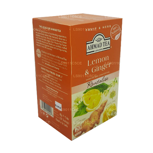Ahmad Lemon & Ginger 20 Folia Herbata w torebkach (40g)