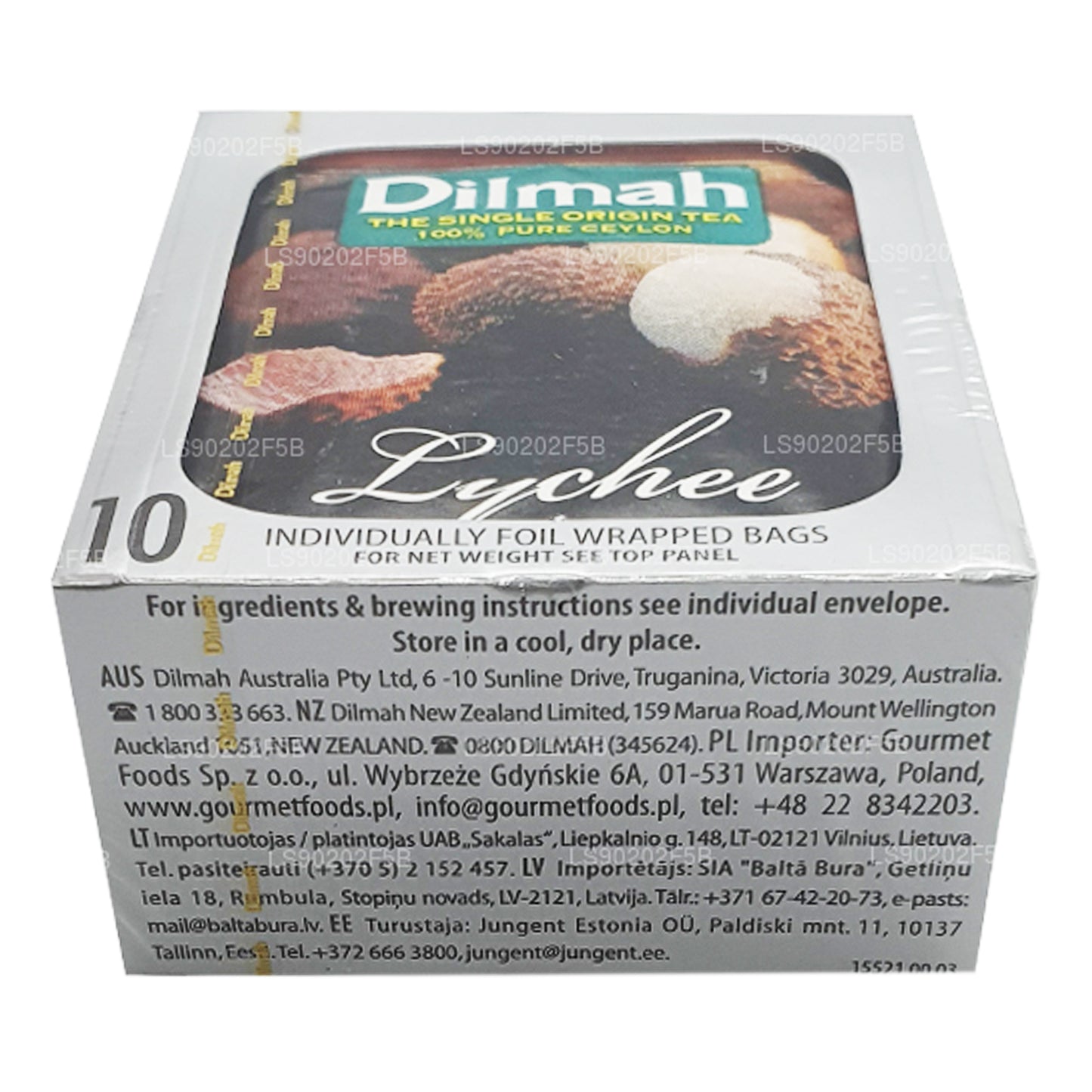 Dilmah Lychee Aromatyzowana Ceylon Czarna herbata (20g) 10 torebek