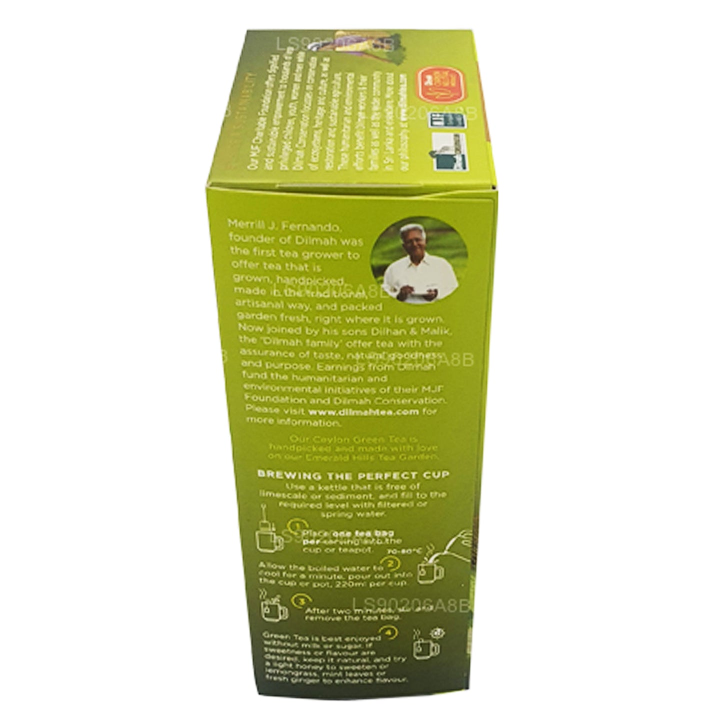 Dilmah Czysta Ceylon Zielona Herbata z Trawą Lemongrass Herbata (40g) 20 torebek