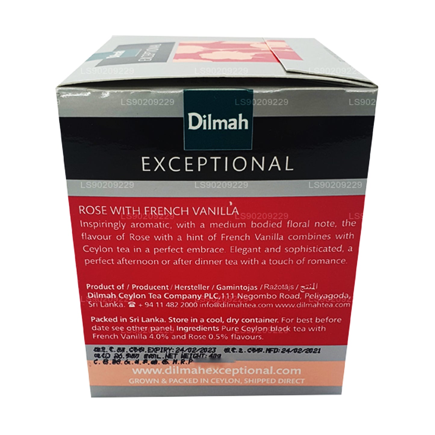 Dilmah Wyjątkowa Róża z Francuską Wanilią (40g) 20 torebek