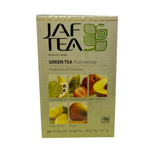 Jaf Tea Pure Green Kolekcja Zielona Herbata Owocowa Melodia (40g) 20 torebek herbaty
