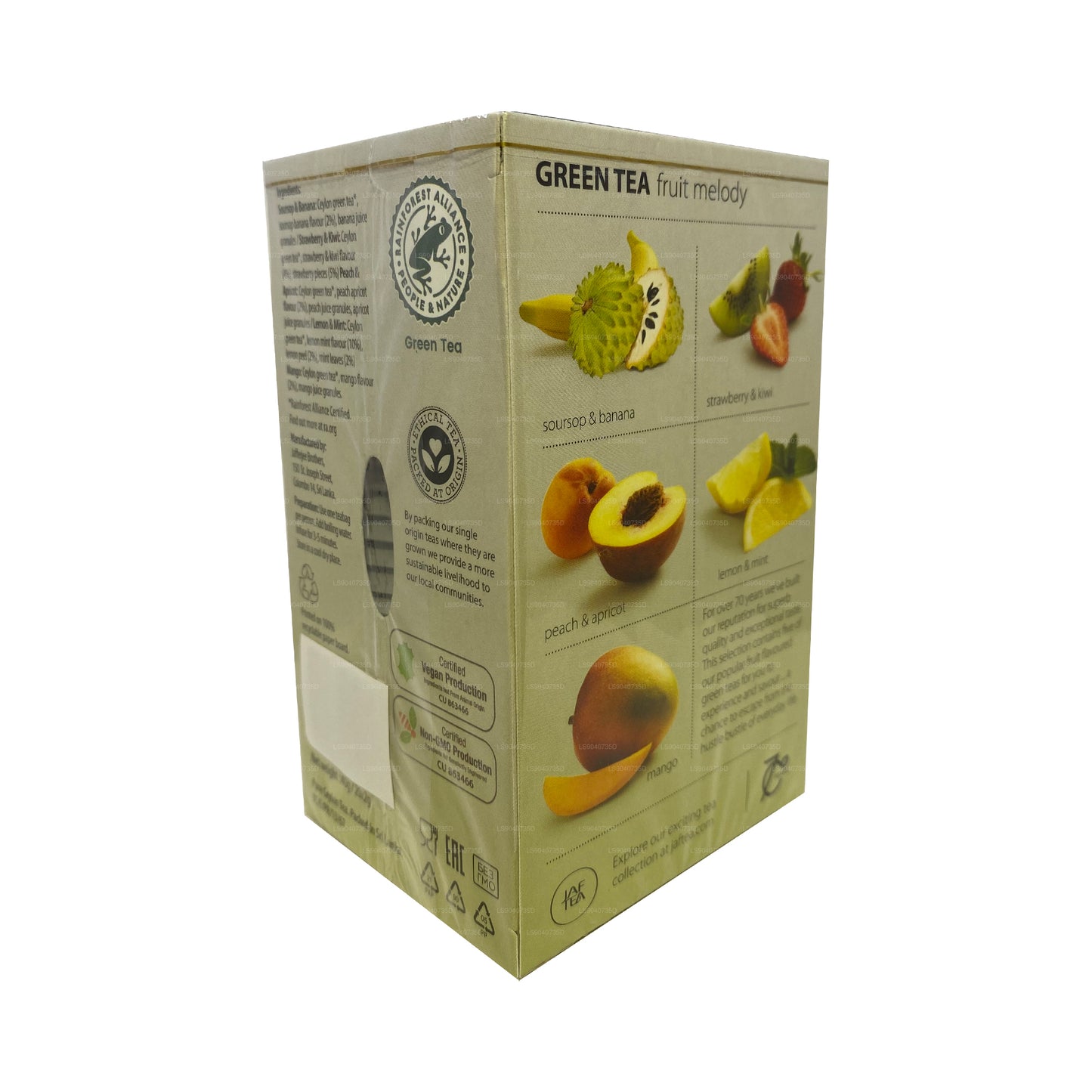 Jaf Tea Pure Green Kolekcja Zielona Herbata Owocowa Melodia (40g) 20 torebek herbaty