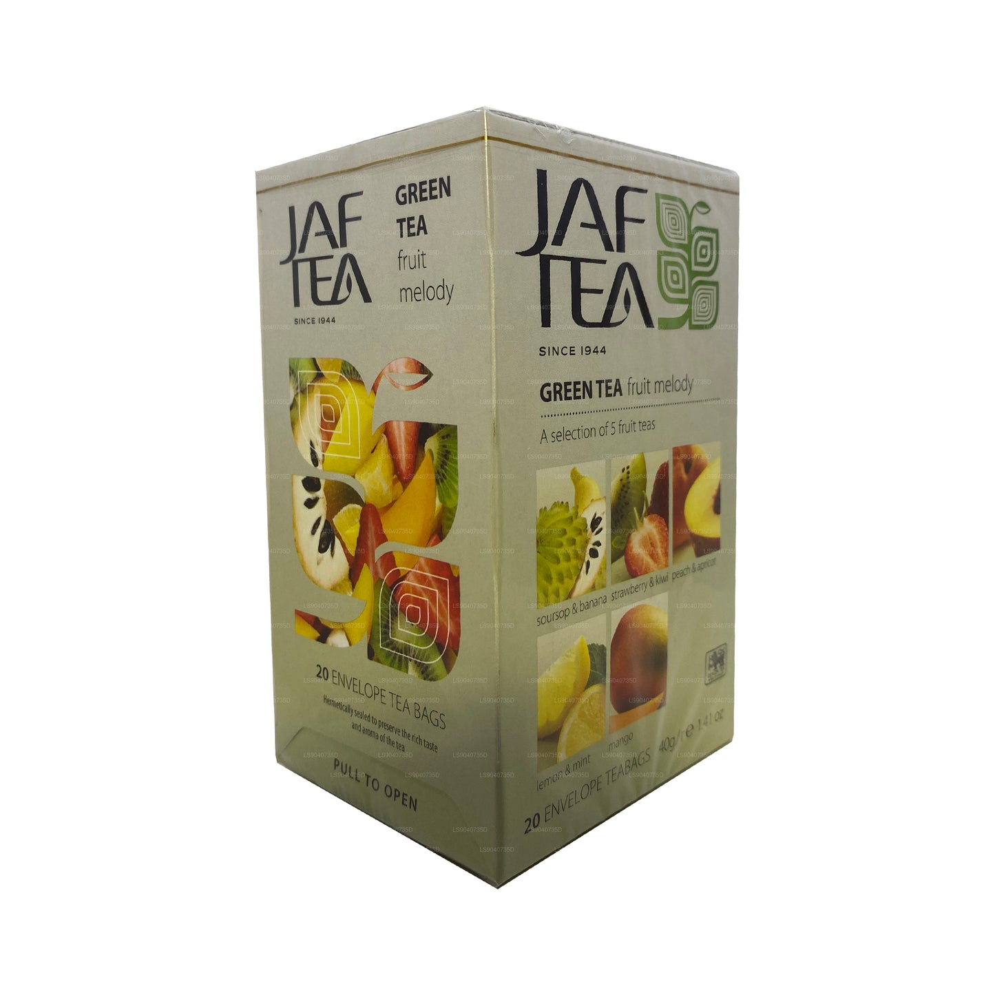 Jaf Tea Pure Green Kolekcja Zielona Herbata Owocowa Melodia (40g) 20 torebek herbaty