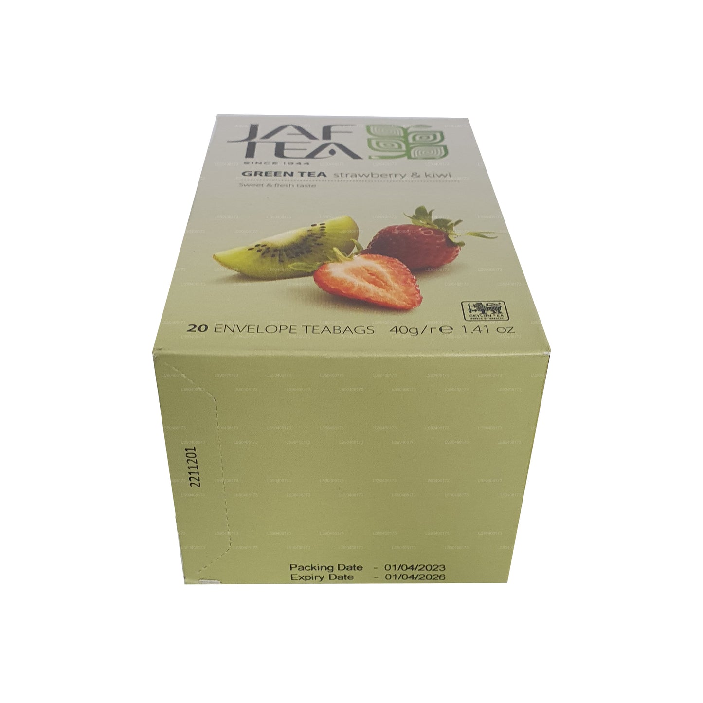 Jaf Tea Pure Green Collection Zielona herbata Truskawka i Kiwi (40g) 20 torebek herbaty