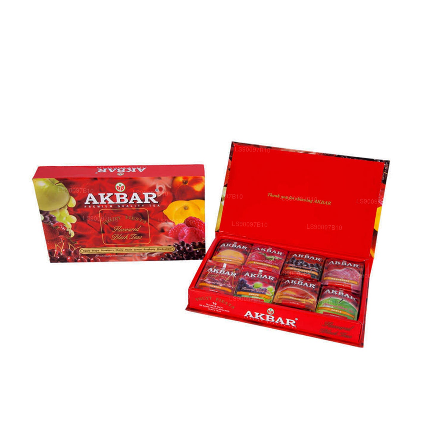 Akbar Fruit Fiesta Pudełko upominkowe z czarną herbatą o smaku 80 torebek na herbatę (160g)