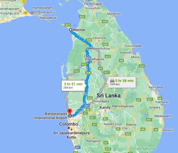 Mannar City — Lotnisko Kolombo (CMB) Prywatny transfer