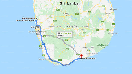 Colombo Airport (CMB) to Ambalantota City Private Transfer