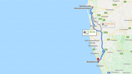 Transfer between Colombo Airport (CMB) and Citrus, Waskaduwa