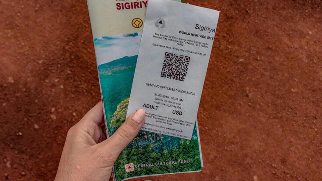 Bilet wstępu do Sigiriya