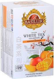 BASILUR - FLAVOURED WHITE TEA - BOX - PAPER ENVELOPED TEA BAG - MANGO ORANGE (30g)