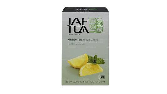 Jaf Tea Pure Green Collection Zielona cytryna i mięta folia kopertowa w torebkach na herbatę (40g)