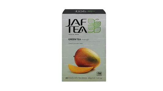 Jaf Tea Pure Green Collection Zielona herbata Mango Folia kopertowa torebki do herbaty (40g)