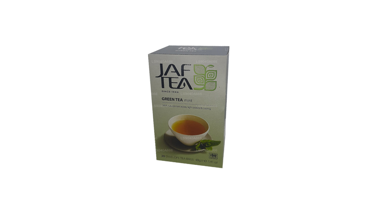 Jaf Tea Pure Green Collection Zielona herbata miętowa folia kopertowa torebki do herbaty (40g)