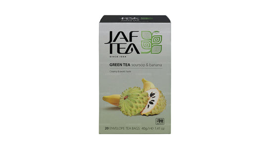 Jaf Tea Pure Green Collection Zielona herbata Soursop & Banan (40g) 20 torebek herbaty